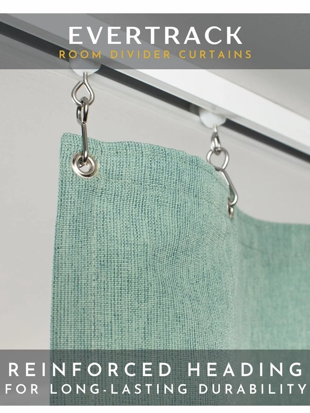 Sage Green Textured Medical Curtain with Metal Grommets